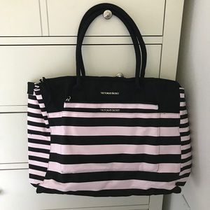 Victoria’s Secret Black/Light Pink Stripped Bag